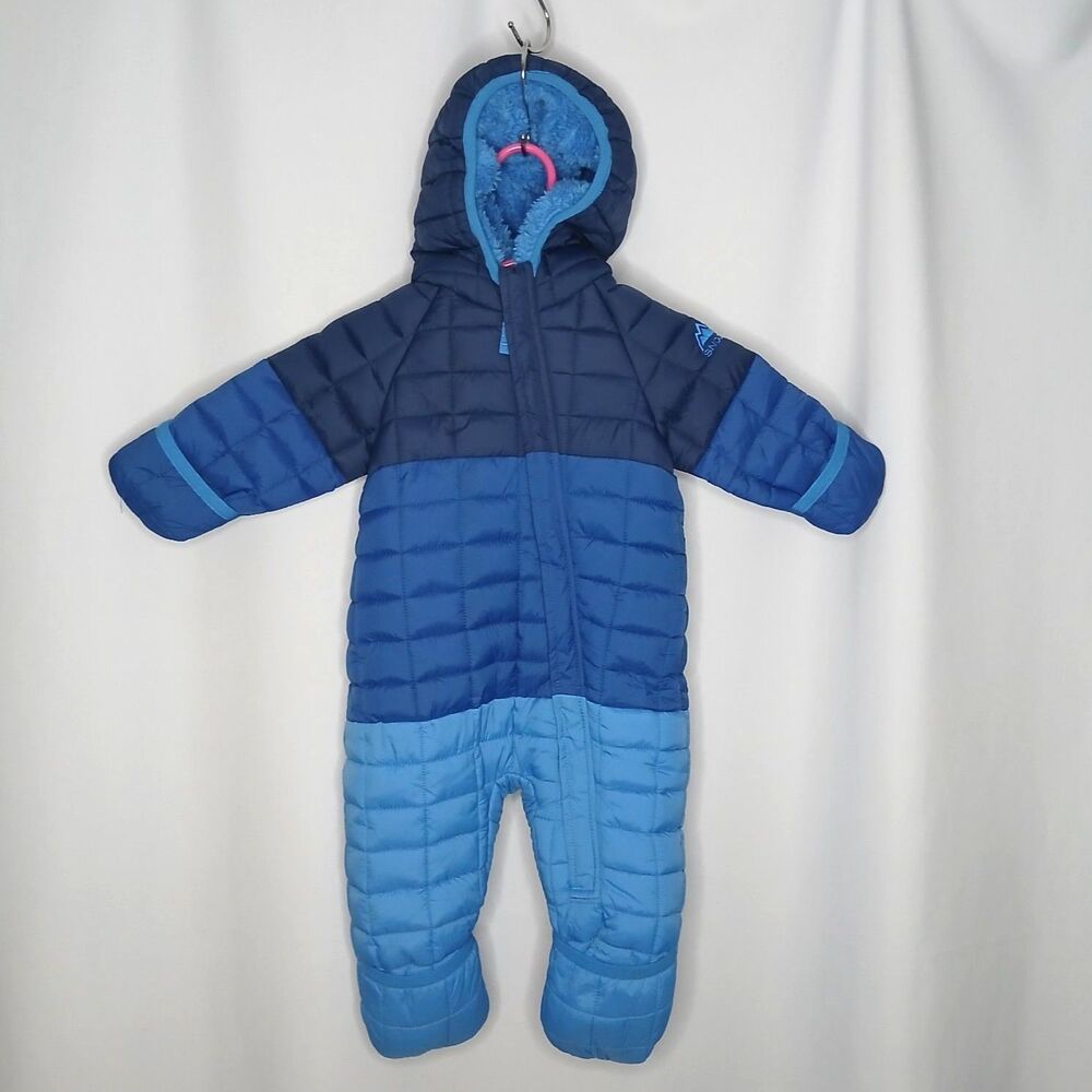 Snozu Sherpa Fleece Lined Snowsuit Full Zip Hood Quilted Baby Boys Infant 3-6M